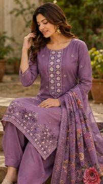 Lavender Kurta Set - Elegance Redefined - Image 3