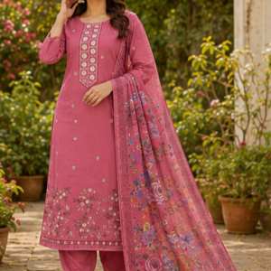 Elegant Pink Floral Kurti